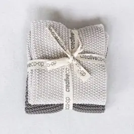 Stylish Greys Knit Dish Cloth Set of 2 Top Rated
