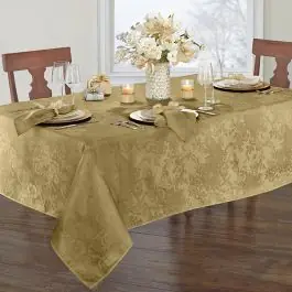 Modern Elegance Poinsettia Holiday Tablecloth Same Day Shipping