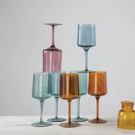 Top Pick Colorful Tints Stemmed Wine Glass Set of 4