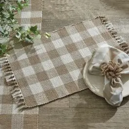 Buffalo Check Fringed Placemat Set of 4 Crafted