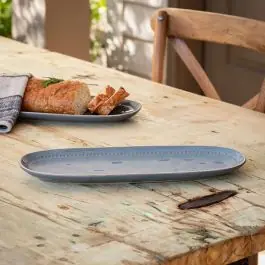 Free Shipping Ceramic French Blue Oblong Server Set of 2