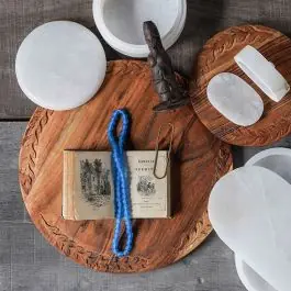 Weekend Sale Carved Leaf Motif Round Serving Board Set of 2