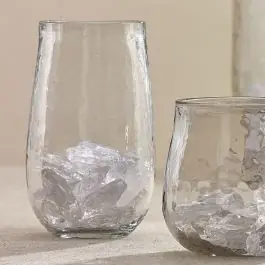 Authentic Clear Textured Beverage Glass 6 Inch Set of 4