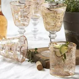 Mega Sale Patina Vie Bellissimo Glassware by Antique Farmhouse Set of 4