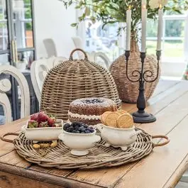 2 Piece Rattan Food Cover With Handles Limited Time