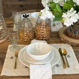 White Beaded Edge Ceramic Dinnerware Bowl Set of 4 Authentic