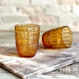 Patina Vie French Colored Avignon Amber Tumbler Set of 6 by Antique Farm House Best Choice