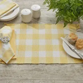 Best Price Yellow Check Farmhouse Placemat Set of 4