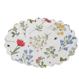 Bargain Scalloped Oval Floral Placemat Set of 4