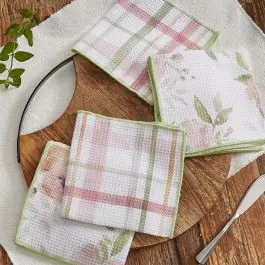 Worldwide Shipping Springtime Florals Dishcloth Set of 4