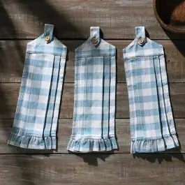 In Demand Ruffled Buffalo Check Tea Towels Set of 3