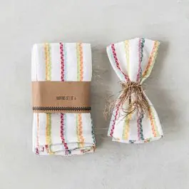 Bright Stripes Cotton Napkin Set of 4 Latest