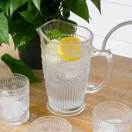 Top Rated Retro Inspired Embossed Glass Pitcher
