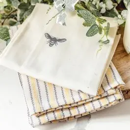High Quality Bee Print Cotton Tea Towel Set of 3