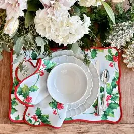 Christmas Holly Placemat Set of 4 Free Delivery
