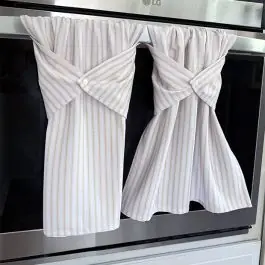 Classic Neutrals Ticking Stripe Kitchen Towel Set of 2 Original