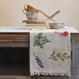 Limited Edition Spring Flowers Embroidered Table Runner