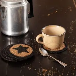 Stenciled Star Jute Coaster Set of 6 In Demand