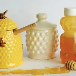 Big Sale Hobnail Style Honey Jar With Wood Dipper
