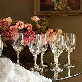 Arthur Court Fleur De Lis Wine Glass Set of 2 Latest