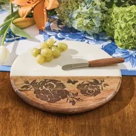 2 Piece Floral Cutting Board with Spreader Set New Release