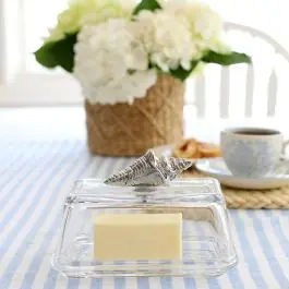 Arthur Court Shell Topped Glass Butter Dish Top Rated