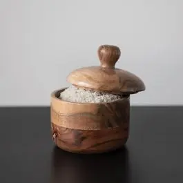 Acacia Wood Spice Jar With Lid Set of 2 Order Now