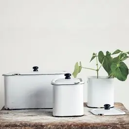 Retro Metal Container With Lid Set of 3 While Supplies Last