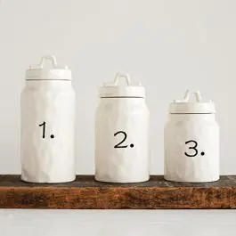 Ceramic Numbered Canister Set of 3 Fast Shipping