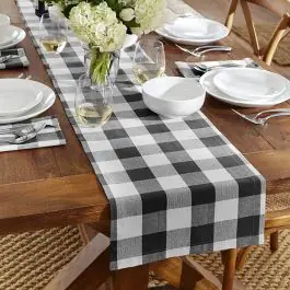Next Day Delivery Black and White Classic Buffalo Check Table Runner
