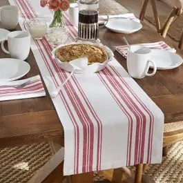 Must Have Red and White Country Stripe Table Runner